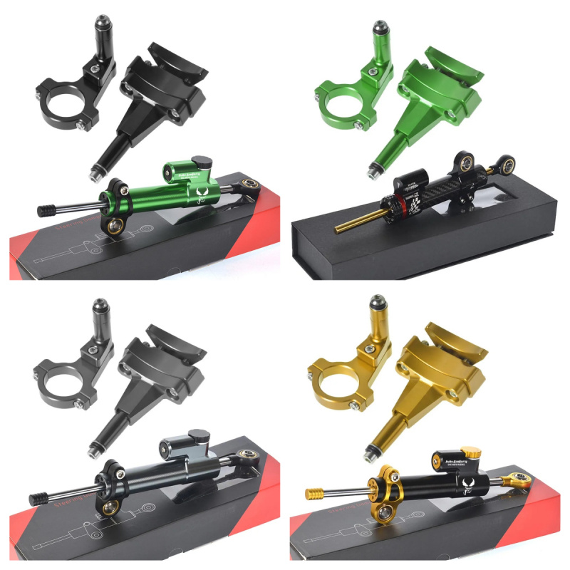 Steering Damper Stabilizer Kit Cnc - Untuk Kawasaki 500 2024 - Braket