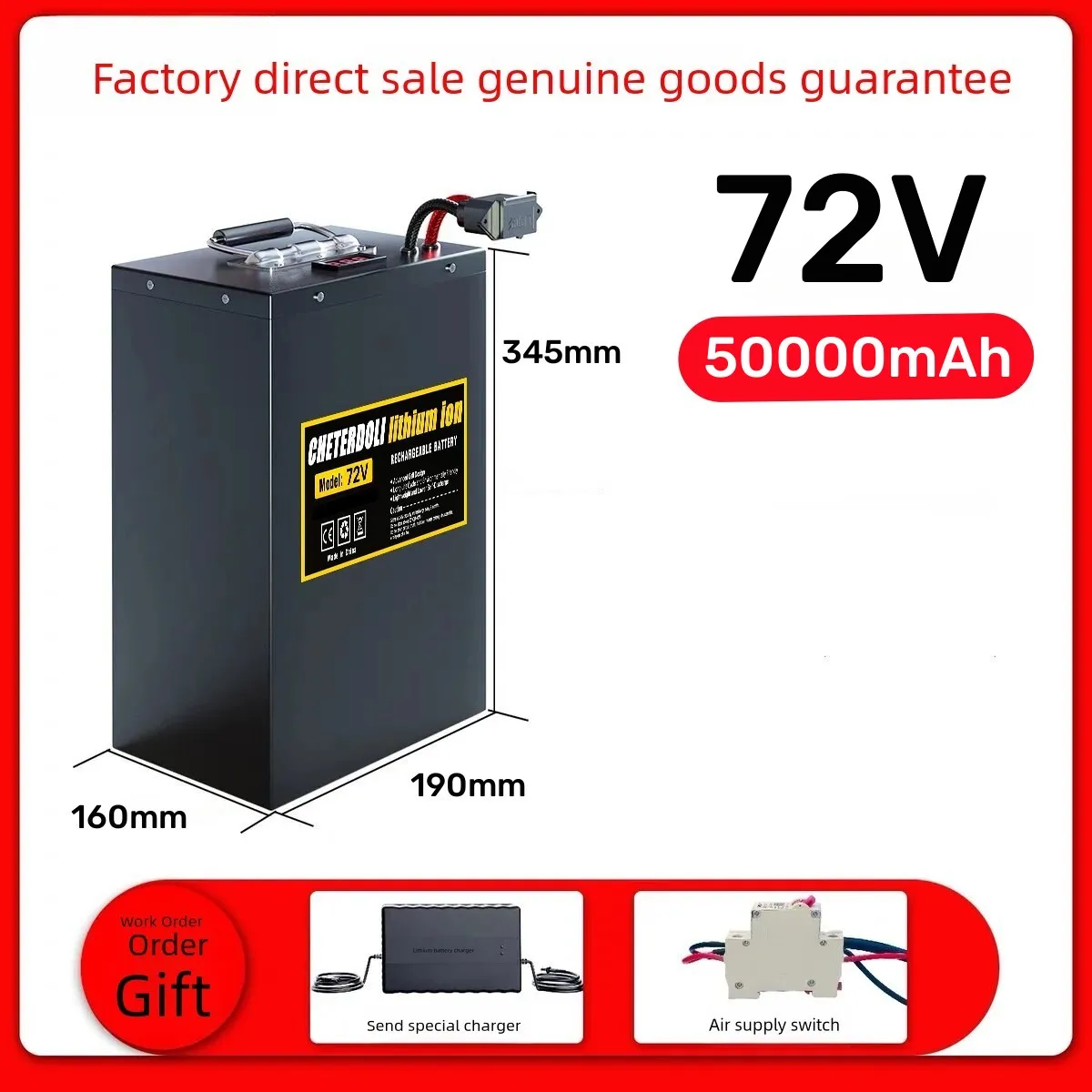 72V 30Ah Lifepo4 Battery Pack - Baterai Lithium Ebike Aleaivy 60V 72V