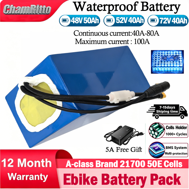 60V 30Ah 21700 Battery Pack - Baterai Lithium 21700 E-bike Scooter 52V