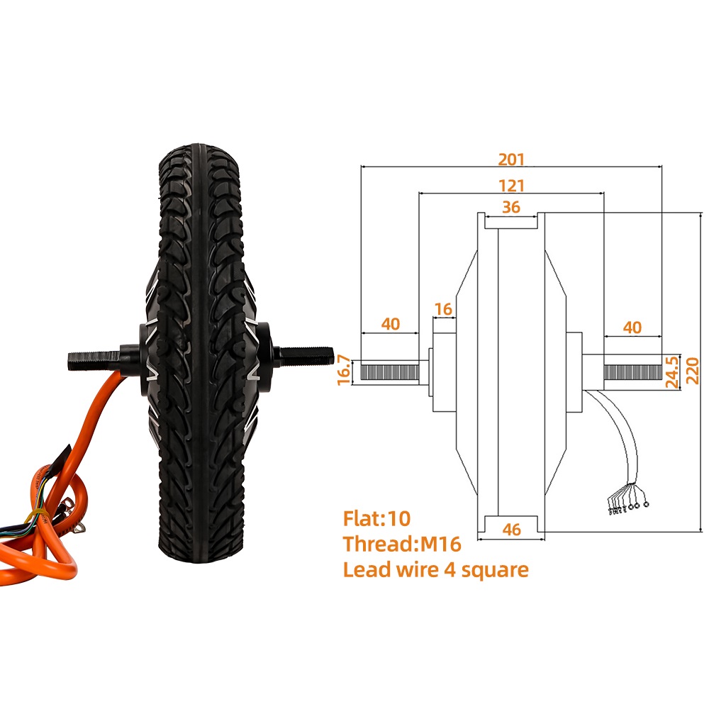 60V 5000W Brushless Hub Motor - Penggerak Roda Sepeda Listrik Mesin Moped
