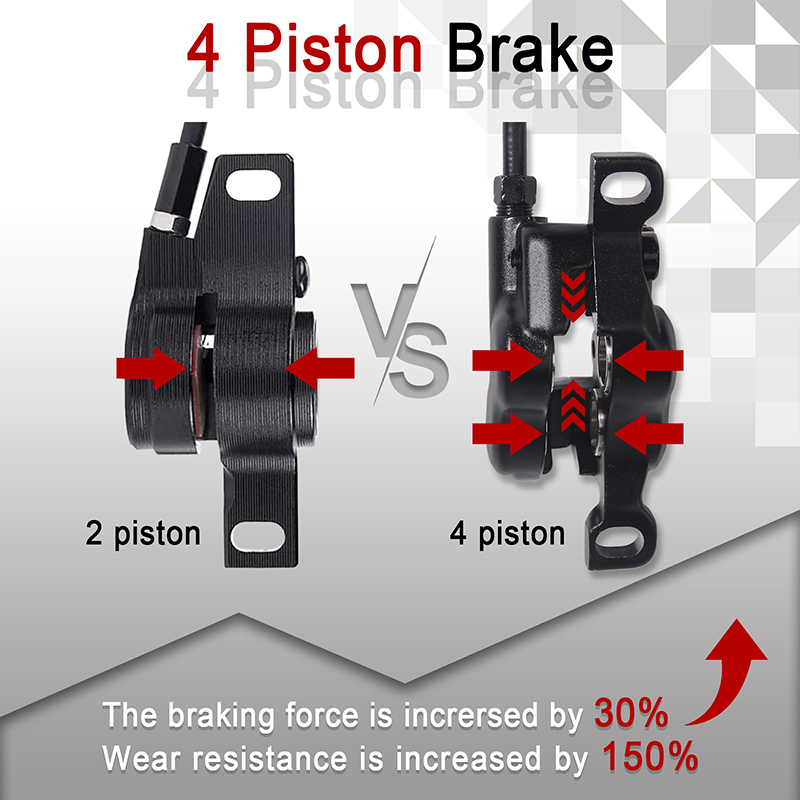Set Rem Cakram Sepeda Listrik  - Zoom Hydraulic Brake 4 Piston E-Scooter ulasan dan harga
