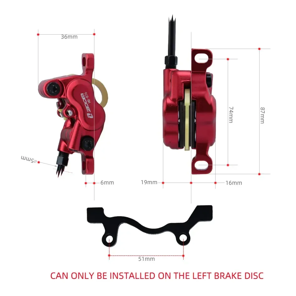ZOOM HB-876E 4-piston rem hidr - Zoom Hydraulic Brake 4 Piston E-Scooter ulasan dan harga