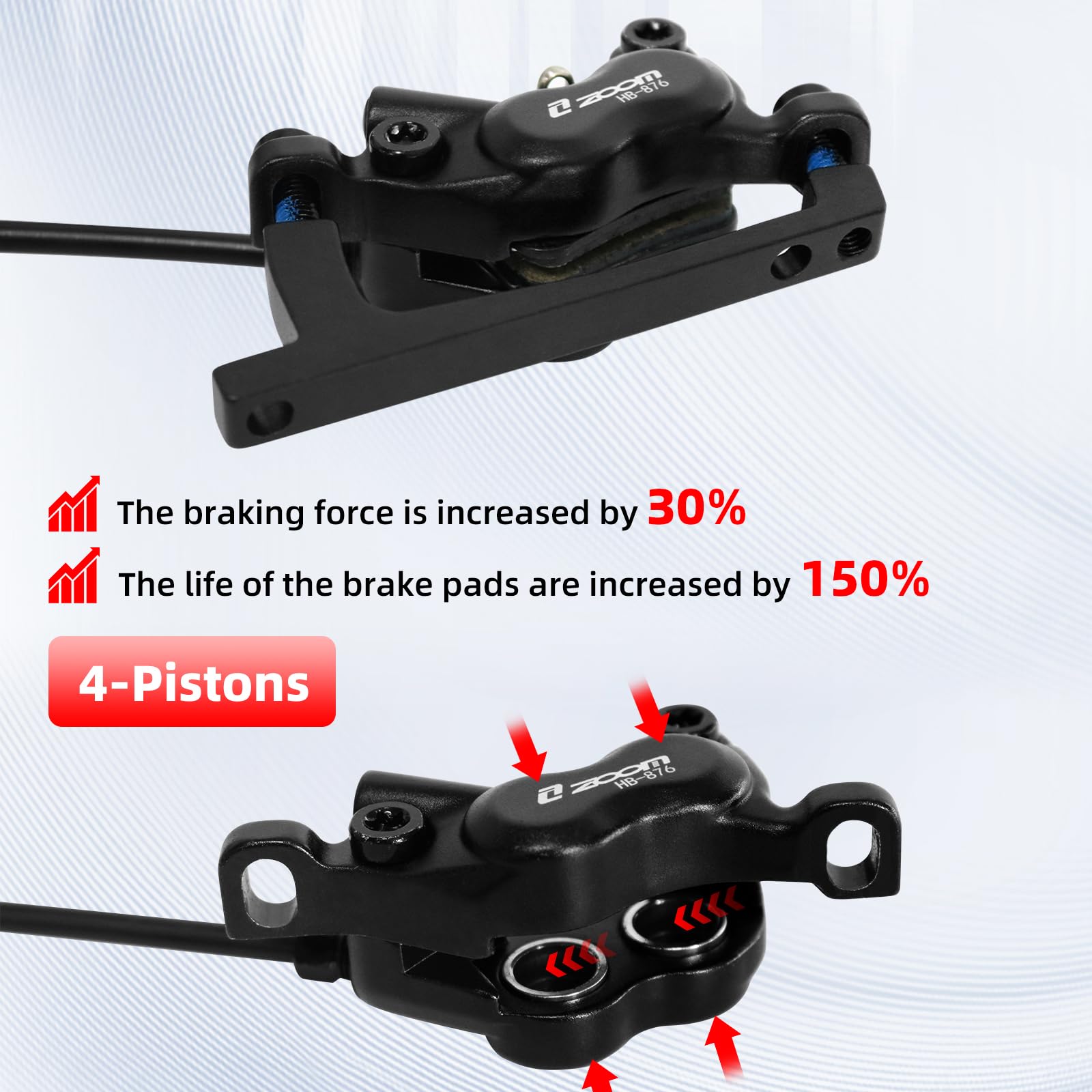 Set Rem Cakram Hidrolik ZOOM H - Zoom Hydraulic Brake 4 Piston E-Scooter ulasan dan harga
